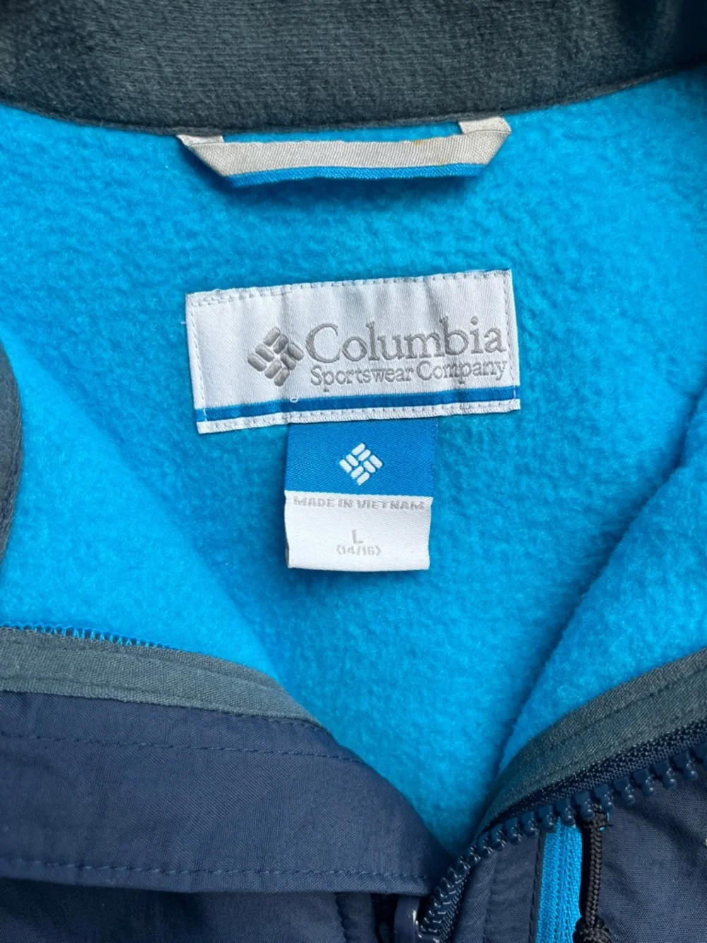 Columbia Sportswear Blue Fleece Jacket Coat Youth Large 14/16